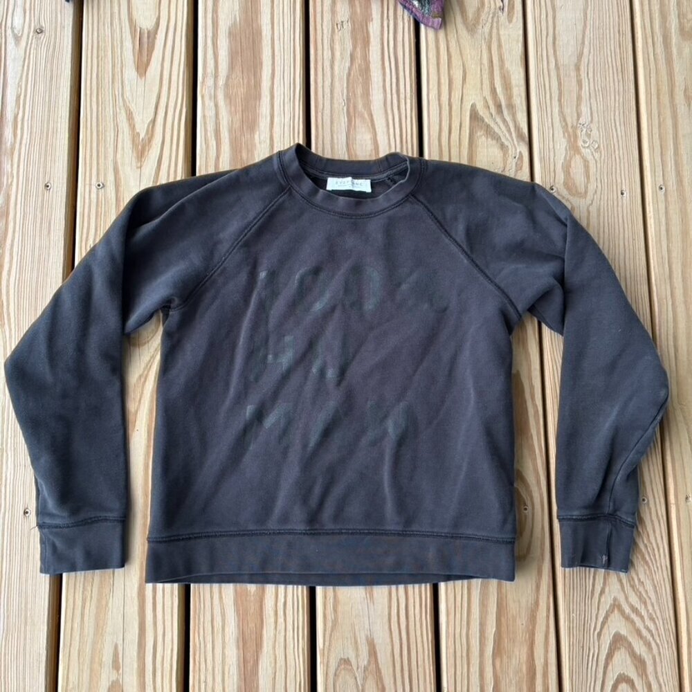 ** EVERLANE 100% Human Crewneck Sweatshirt Black Medium